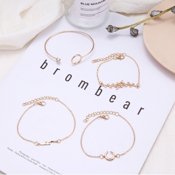 **AIRLIA* 4-Pc Gold Crescent Fashion Bracelet Set - Picture 4 of 7